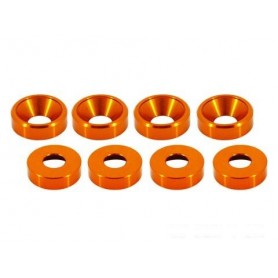 Rondelle ergal svasate 4mm arancioni (8)