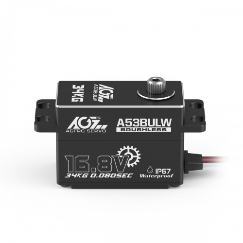 AGF A53BULW Direct Power 3S/4S 34KG 0.08Sec Low Profile Brushless Digital WP Servo for 1/10 Crawler Buggy Absima