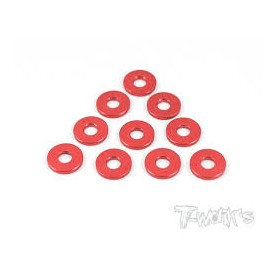 Viti-Rondelle Colorate-Collarini-Rasamenti - Rondelle Alluminio 3x7,8x1 Rosse (10)