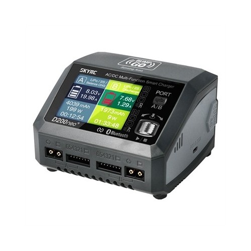 SKYRC D200 Neo+ Caricabatterie 2 Uscite 20A. 200W AC/DC 1-6S
